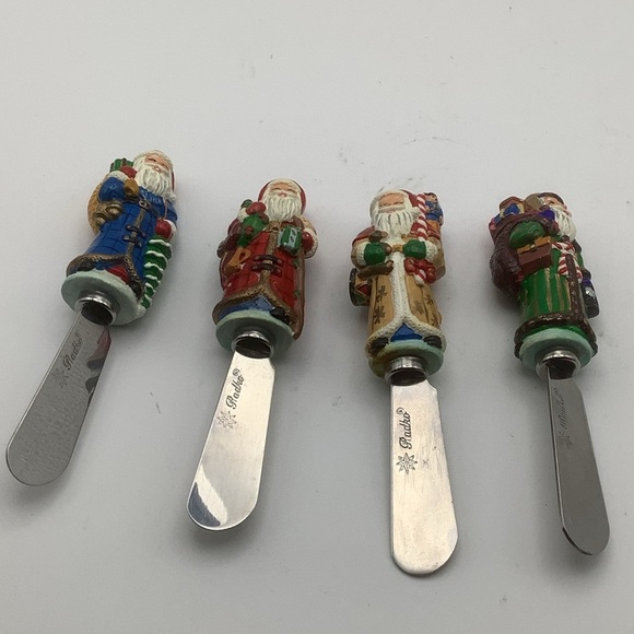 Four Christopher Radko  Holiday Santa Claus Pate Knives - Picture 2 of 7